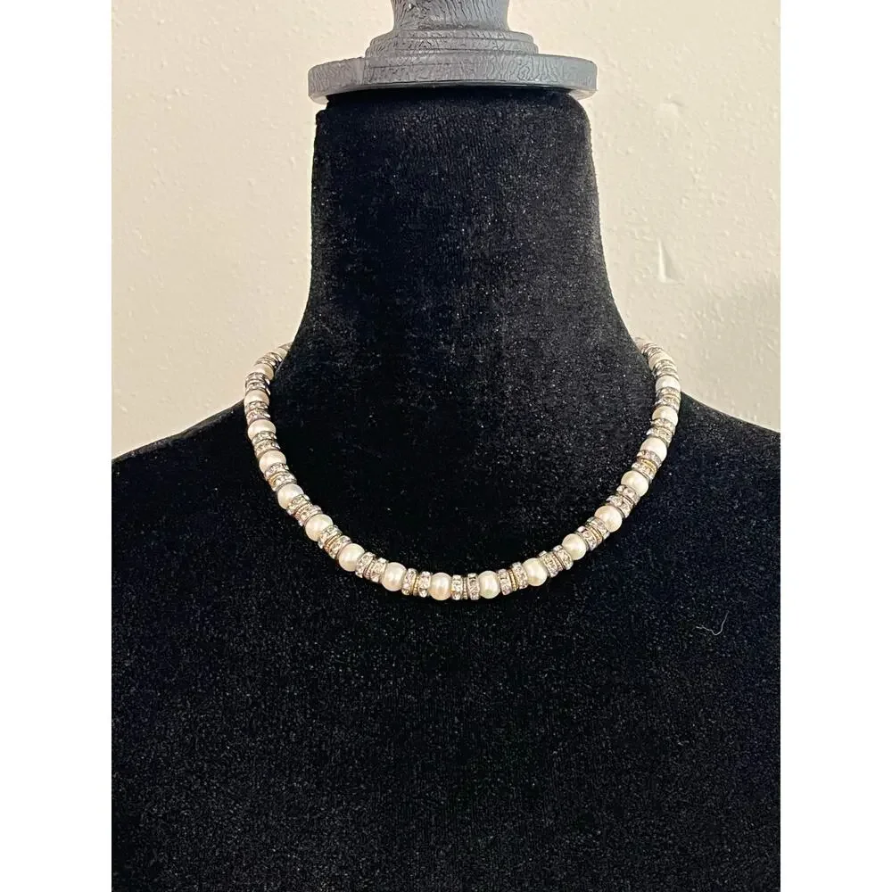 Ralph Lauren Sterling Silver Faux Pearl Necklace Bracelet Set RL 925 - Picture 5 of 9